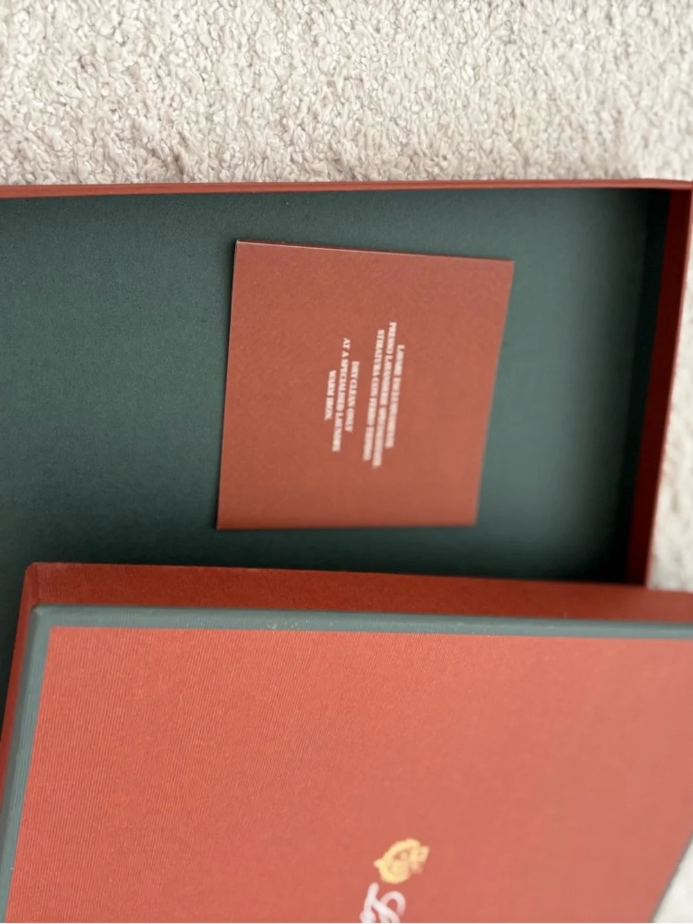 Loro Piana Rust Red Gift Box with Gold Logo
